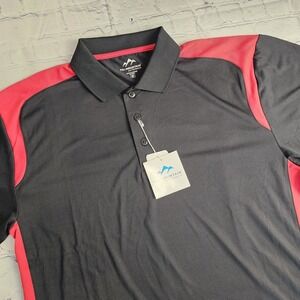 NEW Tri-Mountain Performance Polo Shirt Medium Ultra Cool Moisture Wicking Black